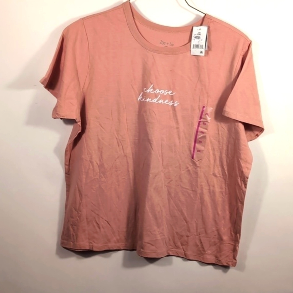 Zoey + Liv Choose Kindness Peach T-shirt Size 2XL NWTG